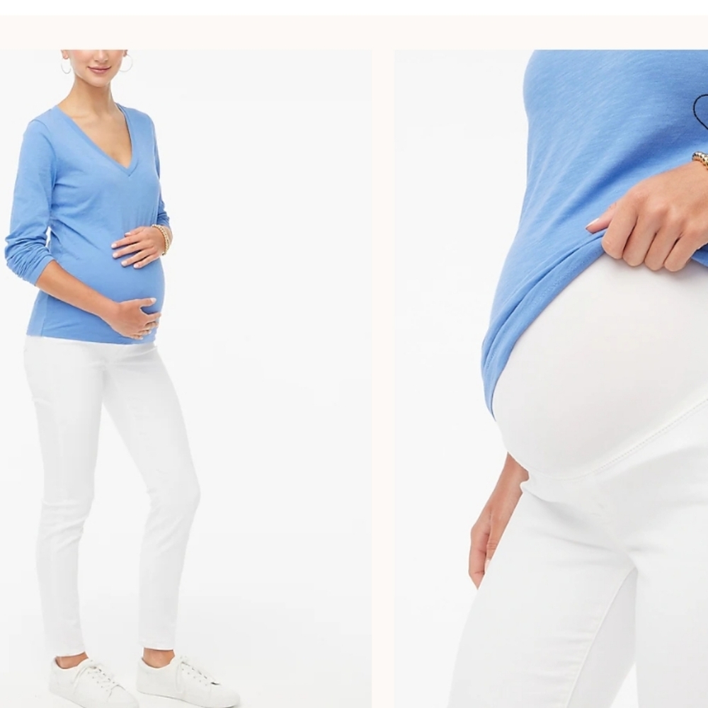J. Crew White Maternity Skinny Jeans 30